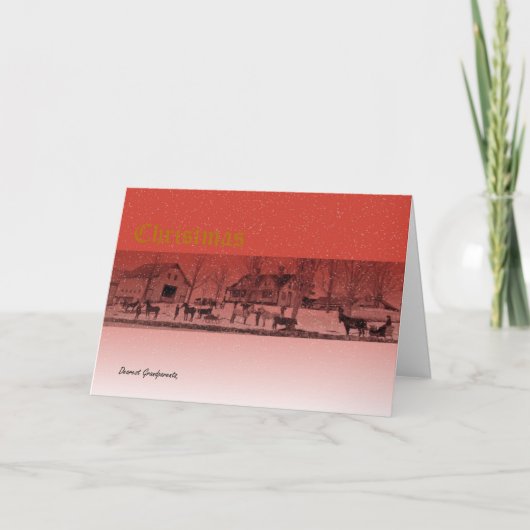 1900年代初めのクリスマスシーン シーズンカード (正面)