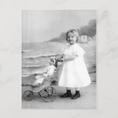 1900年代初めの少女と彼女の人形 ポストカード (正面)