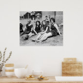 1900年代初めビーチの女の子 ポスター (キッチン)