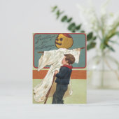 1900年代初期のヴィンテージハロウィーンの挨拶 シーズンポストカード (スタンド正面)