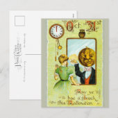 1900年代初期のヴィンテージハロウィーンの挨拶 シーズンポストカード (正面/裏面)
