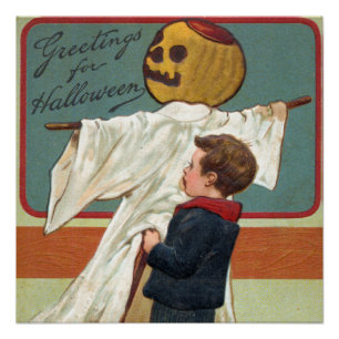 1900年代初期のヴィンテージハロウィーンの挨拶 ポスター