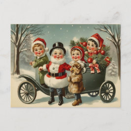 1900年代初頭かわいいヴィンテージフェスティバルクリスマス シーズンポストカード