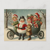 1900年代初頭かわいいヴィンテージフェスティバルクリスマス シーズンポストカード (正面)