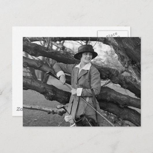 1900年代初頭のゴルフウェアの女性スタイル ポストカード (正面/裏面)