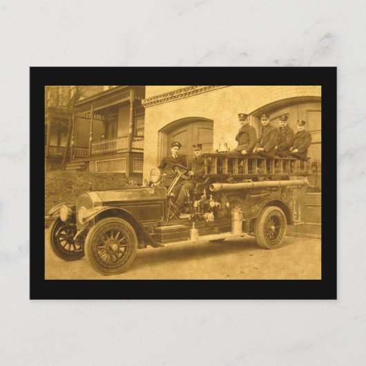 1900年代初頭のフックとラダーヴィンテージ ポストカード (正面)