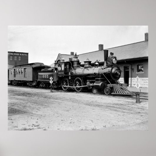 1900年代初頭のミネソタ州トレーシーでの列車 ポスター (正面)