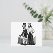 1900年代初頭の古いスケルトンカップル,メキシコ ポストカード (スタンド正面)