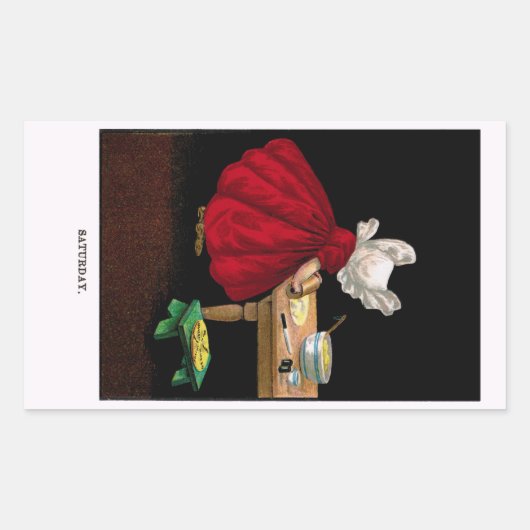 1900年代初頭の土曜日のサンボンネット・スー・マグネット 長方形シール (正面)