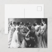 1900年代初頭の女性グループのシャンパン・トースト,  ポストカード (正面/裏面)