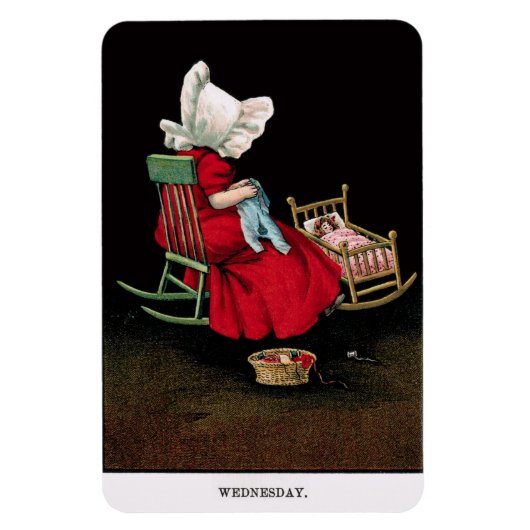 1900年代初頭の水曜日のサンボンネット・スー・マグネット マグネット (縦)