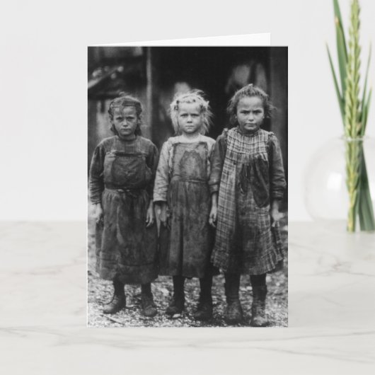 1900年代初頭の若い女の子の牡蠣殻 カード (正面)