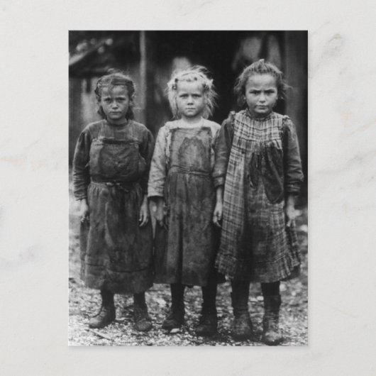 1900年代初頭の若い女の子の牡蠣殻 ポストカード (正面)