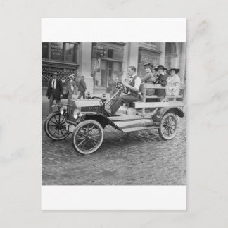 1900年代初頭の車ストライキのヒッチハイカー ポストカード