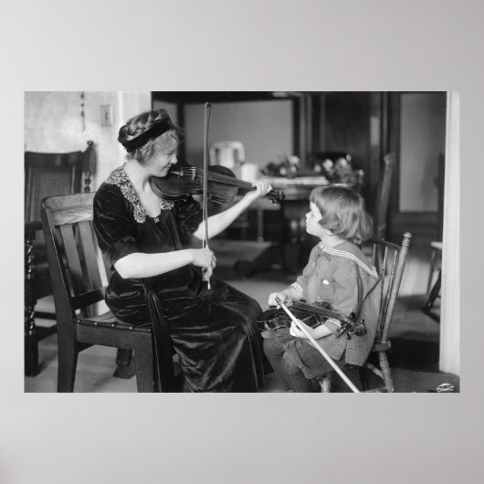 1900年代前半のバイオリンのレッスン ポスター (正面)