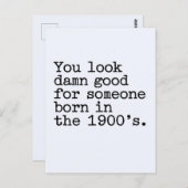 1900年代生まれにしては見た目がいいね、面白い ポストカード (正面/裏面)
