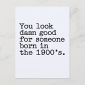 1900年代生まれにしては見た目がいいね、面白い ポストカード (正面)
