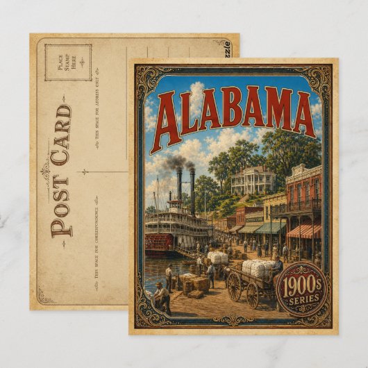 1900年代 アラバマ州 ポストカード ビンテージ州 (正面/裏面)