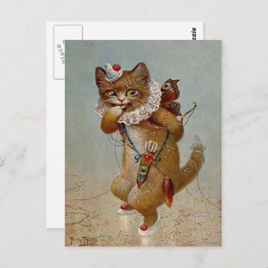 1900年初期のカピッド猫ヴィンテージはがき ポストカード (正面/裏面)