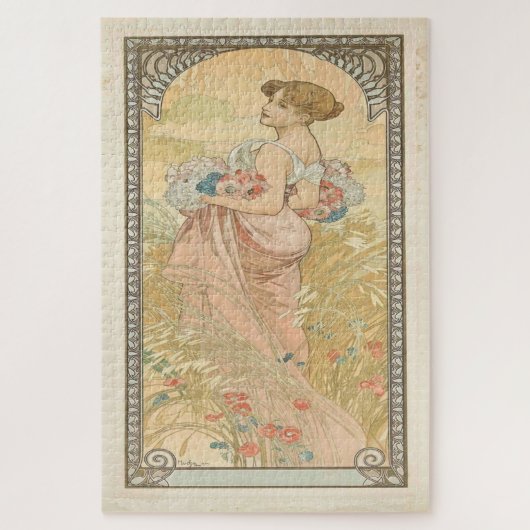 1900年夏:アールヌーボーbyミュシャ ジグソーパズル (縦)