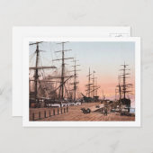 1900年頃のサンフランシスコの埠頭の船 ポストカード (正面/裏面)