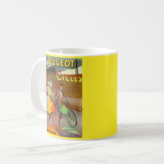 1900年頃のプジョー自転車と コーヒーマグカップ (正面左)