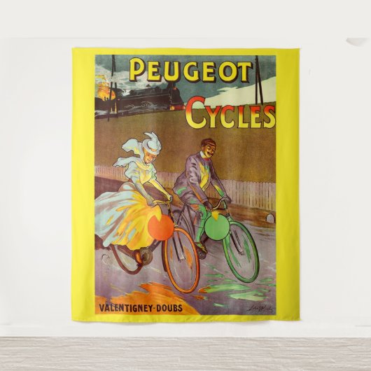 1900年頃のプジョー自転車と タペストリー (正面)
