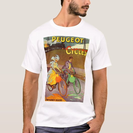 1900年頃のプジョー自転車と Tシャツ (正面)