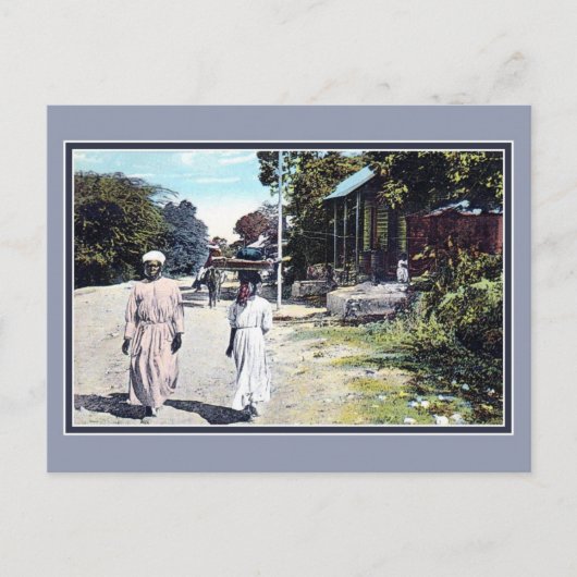 1900年頃のヴィンテージ ポート オー プリンス ハイチ ポストカード (正面)