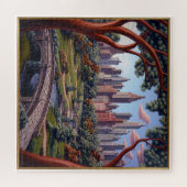 1900年頃の都市公園の絵画風景 ジグソーパズル (横)