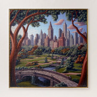1900年頃の都市公園の絵画風景 ジグソーパズル