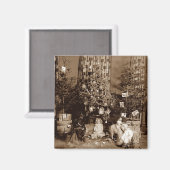 1900年頃クリスマスツリーと玩具磁石 マグネット (正面/裏面)