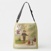 1900年頃食べ物を与えのニワトリプリント クロスボディバッグ (裏面)