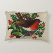 1900年頃:クリスマス伝統的ロビン アクセントクッション (裏面)