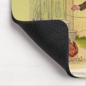 1900年食べ物を与え頃のニワトリ マウスパッド (コーナー)