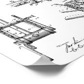 1900年高速ギア自転車デザイン特許プリント ポスター (角)