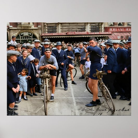 1900年 パリ ルーベ 自転車レース 色再現 ポスター (正面)