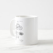 1900自転車を引くヴィンテージのパテント コーヒーマグカップ (正面左)