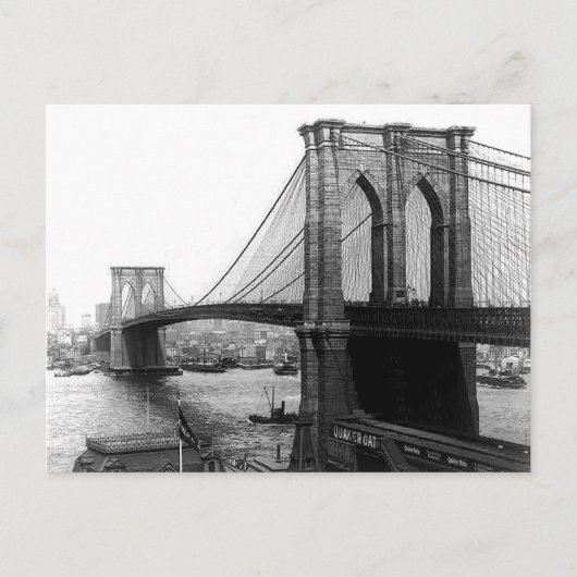 1900 East River Bridge NYCポストカード ポストカード (正面)