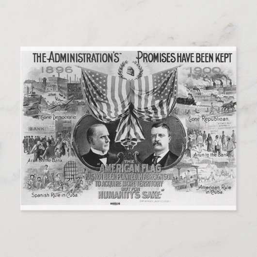 1900 Mckinley – テディ・ルーズベルト ポストカード (正面)