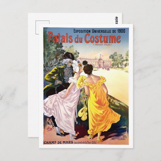 1900 Paris World Expo Franceヴィンテージ旅行 ポストカード (正面/裏面)