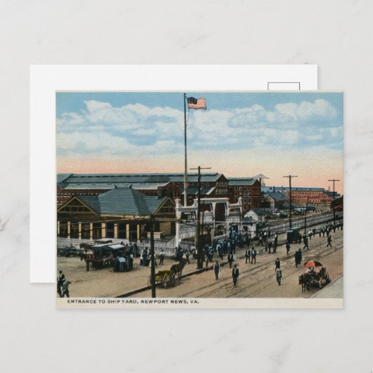 1900 Ship Yard Newport News VA ポストカード (正面/裏面)
