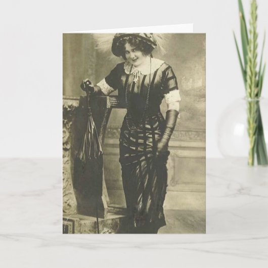 1900'sファンシーな女性の挨拶状 カード (正面)