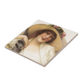 1900'sヴィンテージのビクトリア時代の人の女性 タイル (側面)