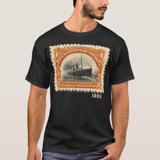 1901アメリカ切手 海洋定期船を記念して Tシャツ (正面)