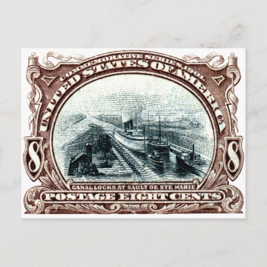 1901ミシガン運河ロック ポストカード (正面)