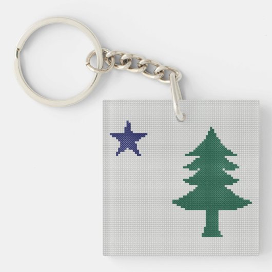 1901メイン州旗フェイククロスステッチ キーホルダー (正面)