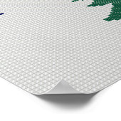 1901メイン州旗フェイククロスステッチ ポスター (角)