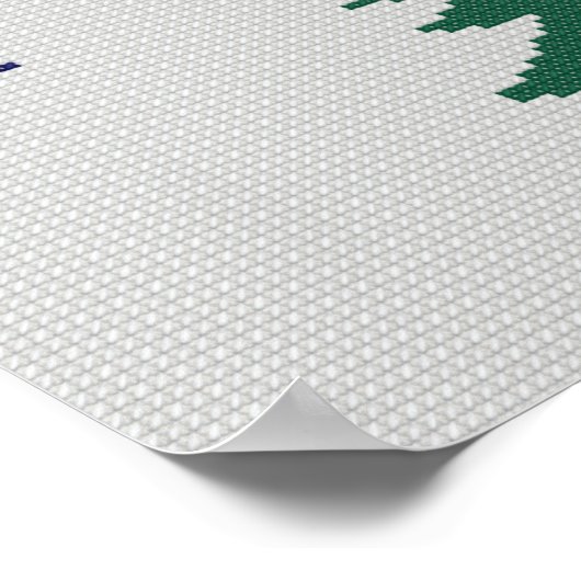 1901メイン州旗フェイククロスステッチ ポスター (角)