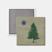 1901メイン州旗 – ヴィンテージスタイル マグネット (正面/裏面)